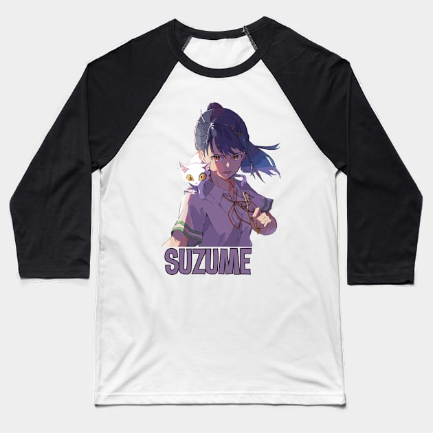 Suzume No Tojimari #6 Baseball T-Shirt by TheDClub70